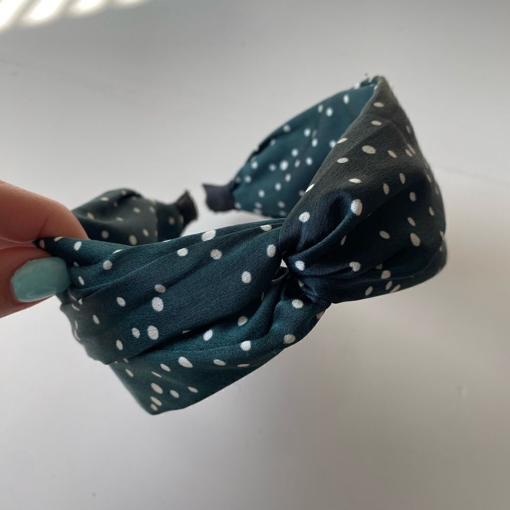 Green Polka Dot Knot Headband
